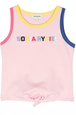 Sonia Rykiel Enfant Top sin mangas con logo bordado
