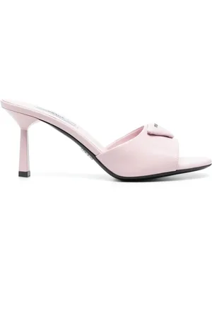 Prada Mules con placa del logo y tacón de 80mm