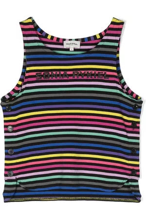 Sonia Rykiel Enfant Top a rayas con logo estampado