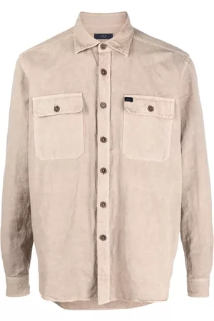 FAY Camisa con parche del logo y botones