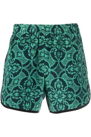 Marine Serre Pantalones cortos de chándal Oriental Towels