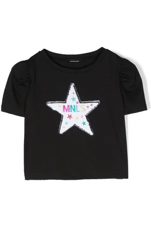 MONNALISA Camiseta con estrella de lentejuelas