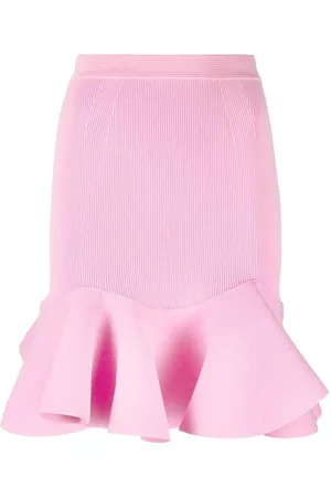 Alexander McQueen Falda de punto con dobladillo peplum