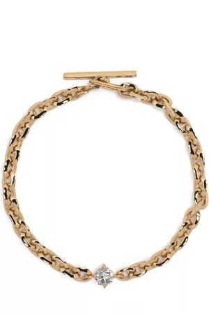 Lizzie Mandler Pulsera XS Knife Edge en oro amarillo de 14kt con diamantes