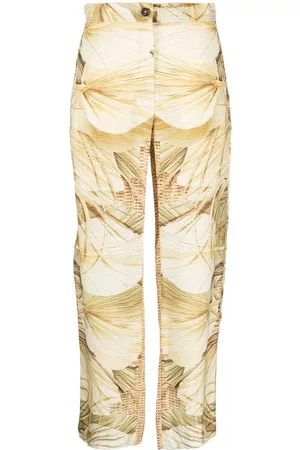 FAY Pantalones rectos con naturaleza estampada