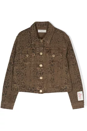 Golden Goose Chaqueta vaquera con motivo de leopardo