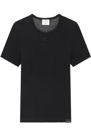 Courrèges Camiseta de malla con cuello redondo