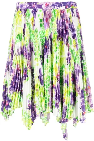 VERSACE Falda asimétrica con motivo Logo Orchid