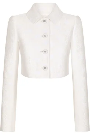 Dolce & Gabbana Chaqueta corta en jacquard con logo DG