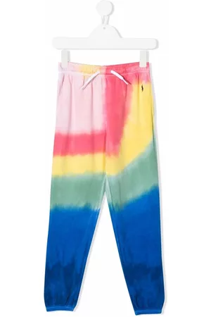 Ralph Lauren Pantalones de chándal con estampado tie-dye y logo