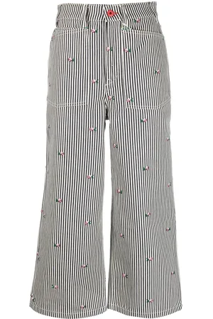 Kenzo Vaqueros capri con bordado floral