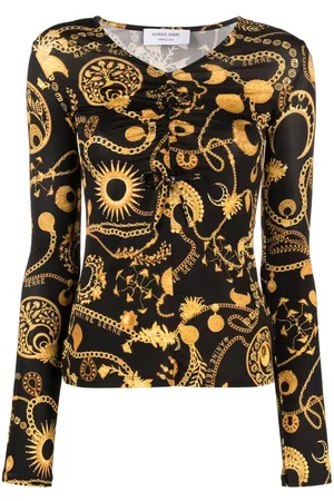 Marine Serre Top con estampado gráfico