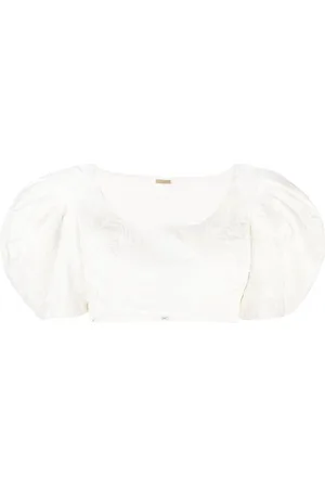 Cult Gaia Top corto con bordado floral