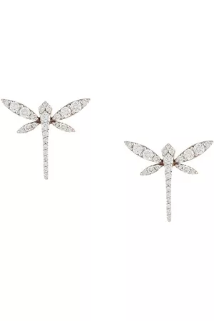 ANAPSARA Pendientes Dragonfly mini en oro amarillo de 18kt con diamantes