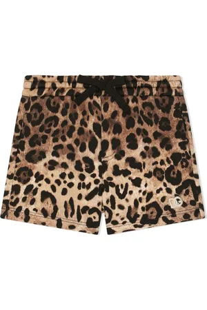 Dolce & Gabbana Pantalones cortos de deporte con motivo de leopardo