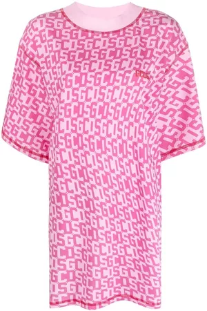 GCDS Vestido estilo camiseta con monograma