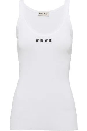 Miu Miu Top de canalé sin mangas