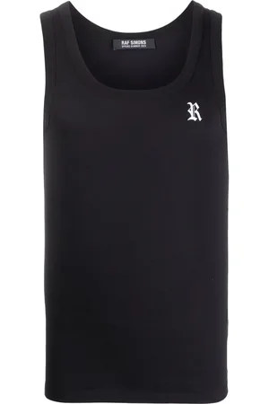 RAF SIMONS Top con logo estampado