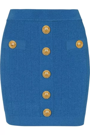 Balmain Minifalda de punto con detalle de botones