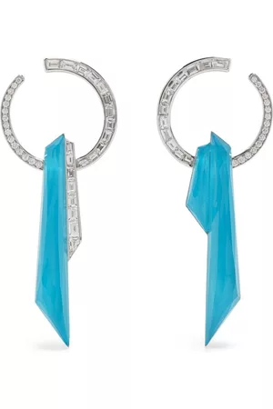 STEPHEN WEBSTER Aro Shard en oro blanco de 18kt con turquesa y diamante