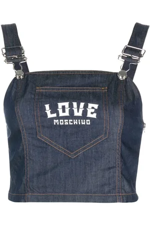 Moschino Top vaquero con logo estampado