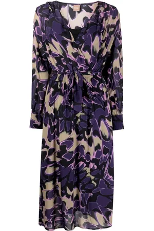 HUGO BOSS Vestido con estampado floral y cintura lazada