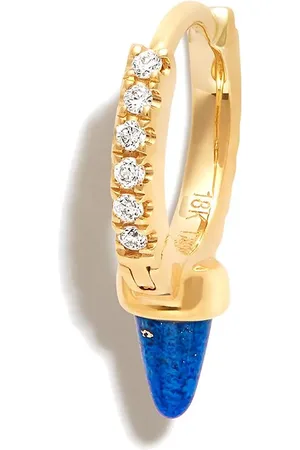 Maria Tash Pendiente Spike en oro amarillo de 18kt con lapislazuli