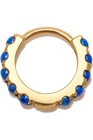 Maria Tash Pendientes de aro en oro amarillo de 18 ct con lapislázuli