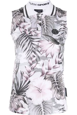 Philipp Plein Polo con motivo floral