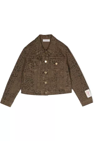 Golden Goose Chaqueta vaquera con estampado de leopardo