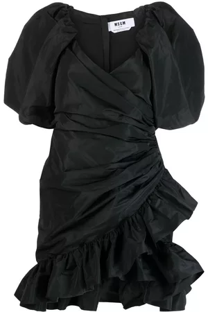 Msgm Vestido cruzado de manga farol