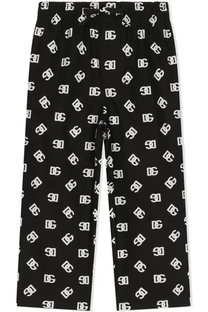 Dolce & Gabbana Pantalones de pijama con logo y rayas
