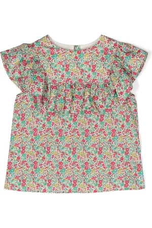 BONPOINT Blusa con motivo floral y volantes