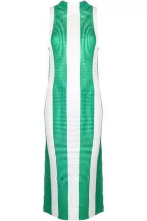 SUNNEI Vestido midi con motivo horizontal