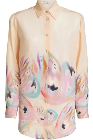 Etro Camisa de seda con estampado de pintura