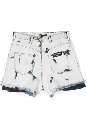 Balmain Pantalones vaqueros cortos mini con efecto descolorido