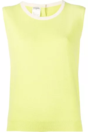 CHANEL Top sin mangas de cachemira 1996