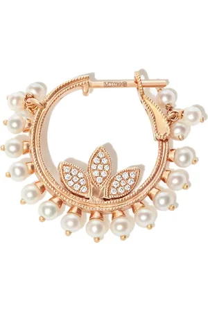 Maria Tash Aros Cornet en oro de 18kt con diamante y perla