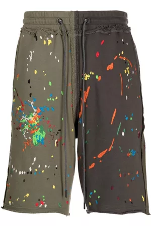 MOSTLY HEARD RARELY SEEN Bermudas con pintura bordada
