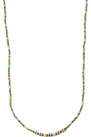 LUIS MORAIS Collar en oro amarillo de 14kt con diamante y cuentas
