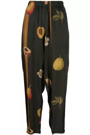 UMA WANG Pantalones ajustados con motivo de frutas