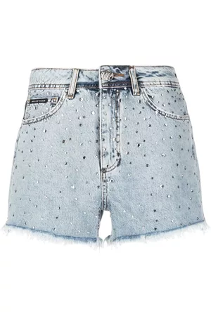 Philipp Plein Pantalones cortos con detalles de cristales