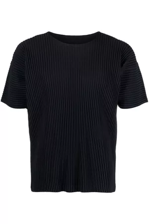 Issey Miyake Camiseta plisada con cuello redondo