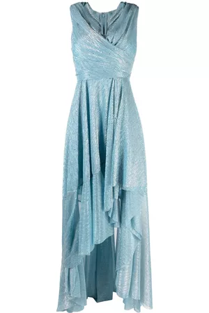TALBOT RUNHOF Vestido de fiesta drapeado con cuello en V