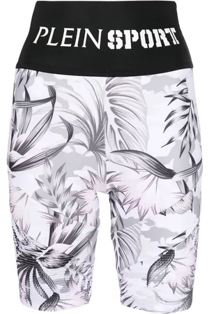 Philipp Plein Pantalones cortos con logo en la cinturilla y estampado floral