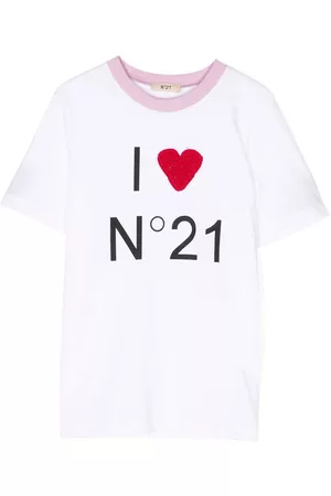 Nº21 Camiseta con logo estampado y manga corta