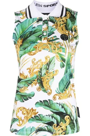 Philipp Plein Polo con motivo floral