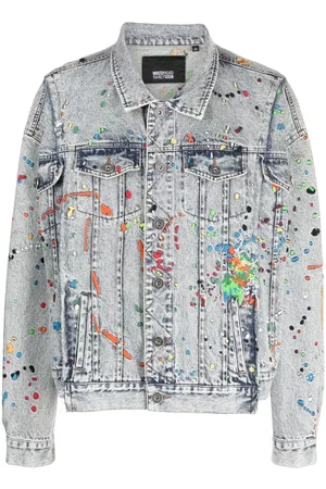 MOSTLY HEARD RARELY SEEN Chaqueta vaquera con pintura bordada