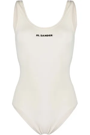 Jil Sander Bañador con logo estampado y espalda redonda