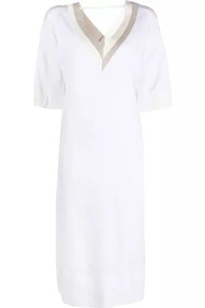 LORENA ANTONIAZZI Vestido midi con cuello en V